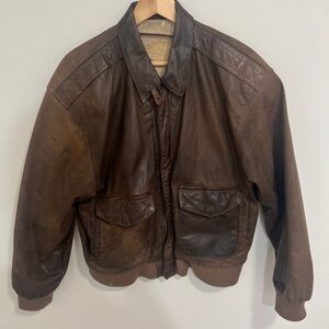 1980’s Global Identity Vintage Leather Bomber Jacket